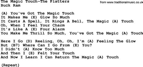 The magic touch song